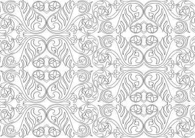 Birbirine karışmış soyut süsler ortaçağ romansı tarzında.