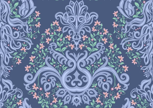 Ornement damassé classique de luxe, baroque floral royal victorien. — Image vectorielle