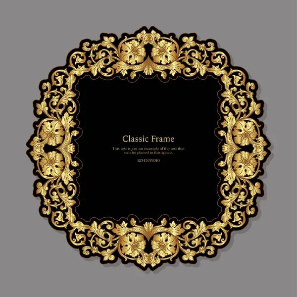 Baroque frame decor. Detailed rich ornament graphic line art. — Stock Vector