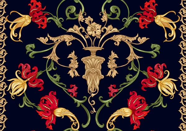 Klassieke luxe ouderwetse koninklijke barok, historische ornamen — Stockvector