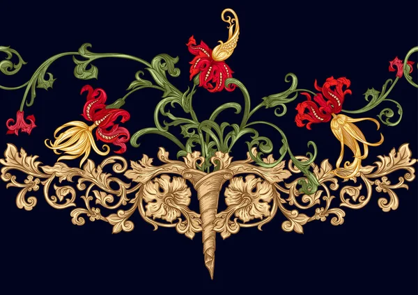 Klassischer Luxus altmodischen königlichen Barock, historischen Schmuck — Stockvektor