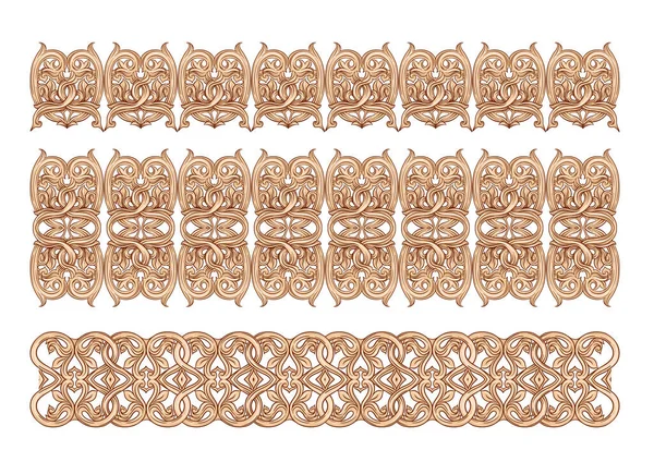 Interlacing abstract ornament in the medieval, romanesque style. — 图库矢量图片