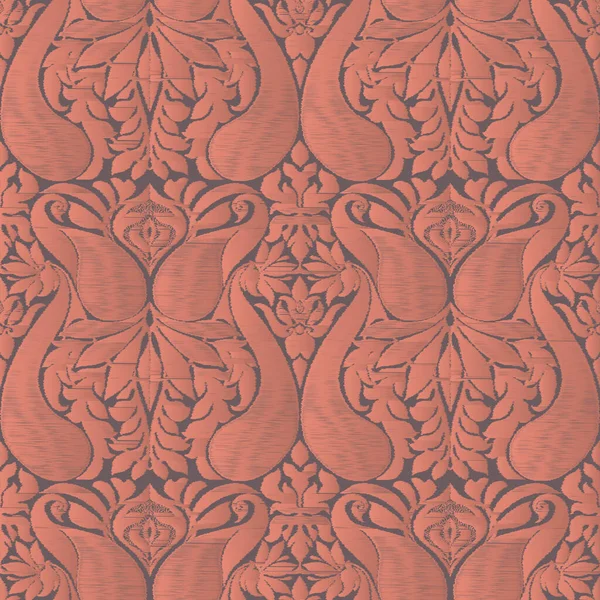 Paisley, tradicional damasco clássico de luxo ornamento floral à moda antiga. Padrão sem costura — Vetor de Stock