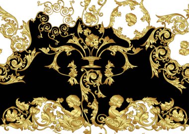 Kusursuz desen, arka plan Barok, rokoko, Victoria tarzı, rönesans tarzı. 