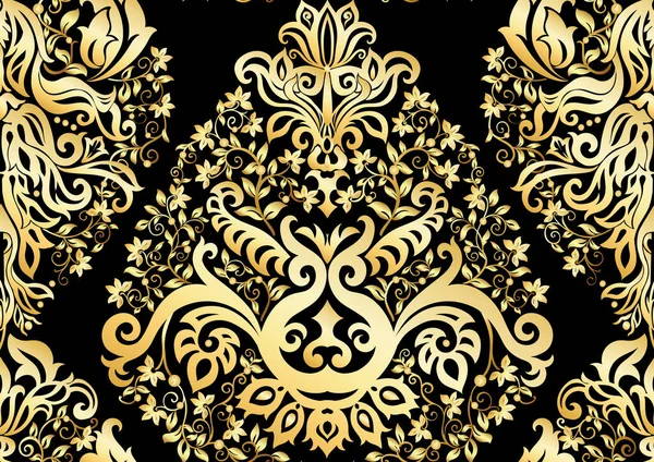 Klasszikus luxus régimódi damaszt dísz, királyi viktoriánus virágos barokk. — Stock Vector