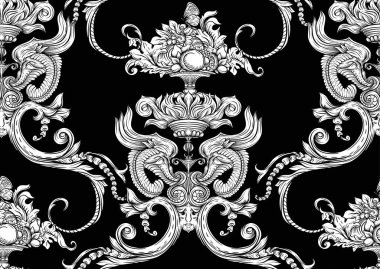 Kusursuz desen, arka plan Barok, rokoko, Victoria tarzı, rönesans tarzı. 