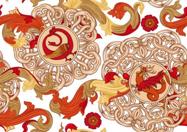 Ortaçağ mitolojisi hayvanları, illuminati el yazmaları.,