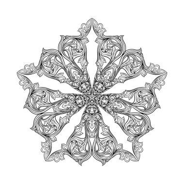 Ortaçağ 'da dairesel soyut süslemeler birleştiriliyor,