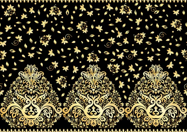 Ornement damassé classique de luxe, baroque floral royal victorien. — Image vectorielle