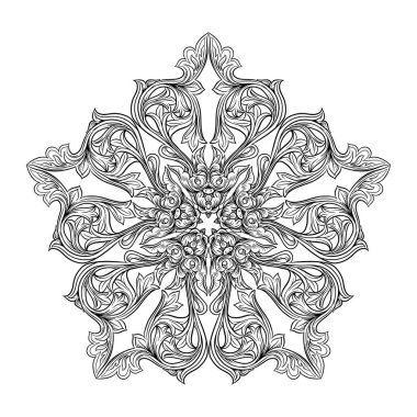 Ortaçağ 'da dairesel soyut süslemeler birleştiriliyor,