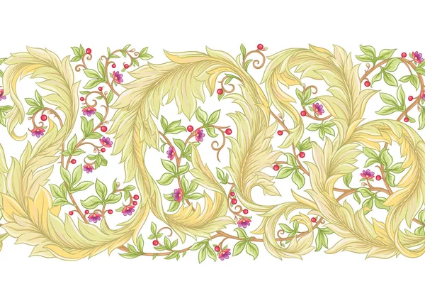 Decoratieve bloemen en bladeren in art nouveau stijl, vintage, oud, retro stijl. — Stockvector