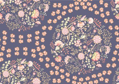 Kedi pençesi izli şirin fantezi çiçekleri.