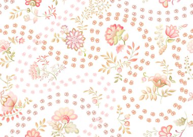 Kedi pençesi izli şirin fantezi çiçekleri.