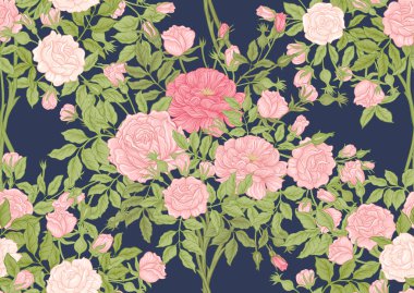 Dallardaki güller. Millefleur 'ların moda çiçek tasarımı