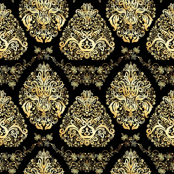 Ornement damassé classique de luxe, baroque floral royal victorien. — Image vectorielle