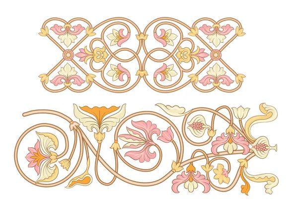 Byzantine traditional historical floral motifs, pattern — стоковий вектор