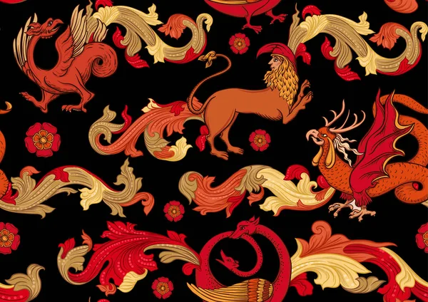 Ortaçağ mitolojisi hayvanları, illuminati el yazmaları.,