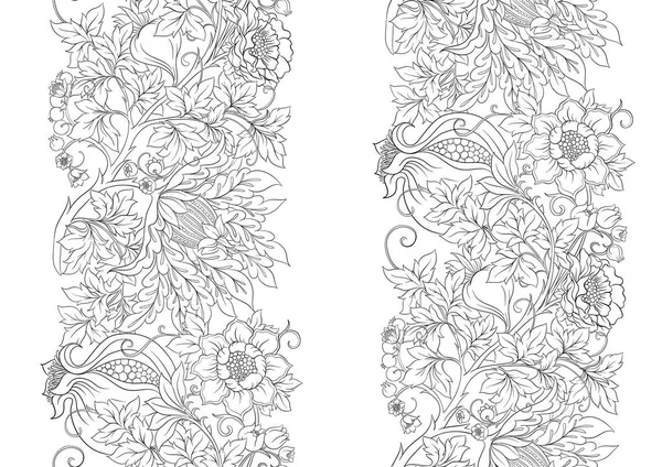 Fantezi çiçekleri retro, vintage, jacobean nakış tarzı. 