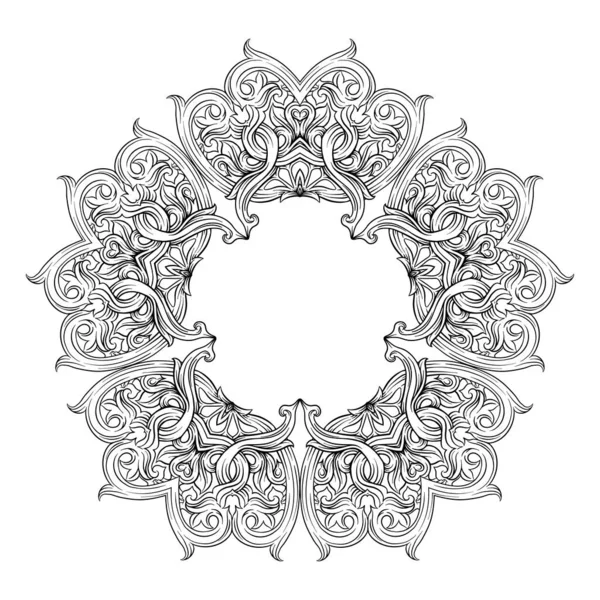 Interlacing circular abstract ornament in the medieval, — Stock Vector