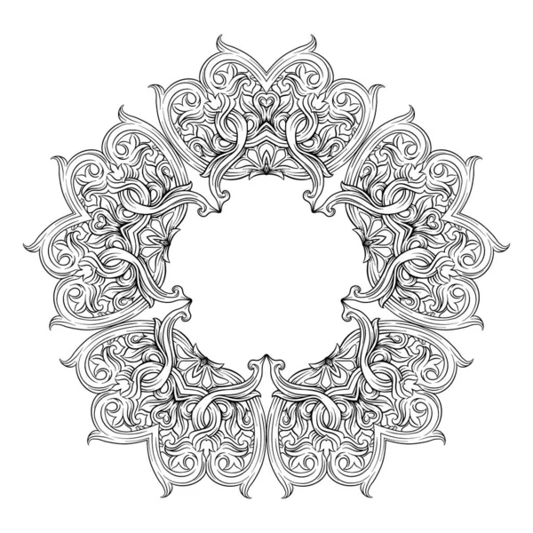 Envolvendo ornamento abstrato circular no medieval, — Vetor de Stock