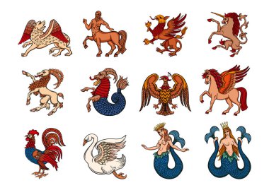 Heraldik mitolojik hayvanlar ve yaratıklar. 
