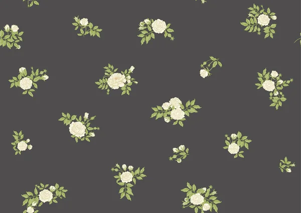 枝にバラの花。Milleflurs流行の花のデザイン — ストックベクタ