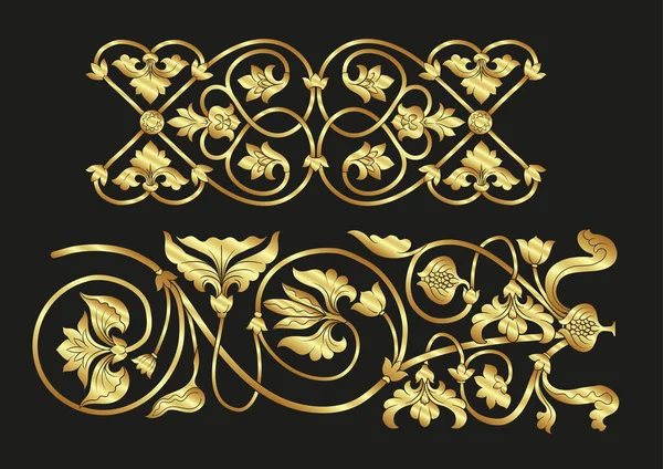 Byzantine traditional historical floral motifs, pattern — Stockový vektor