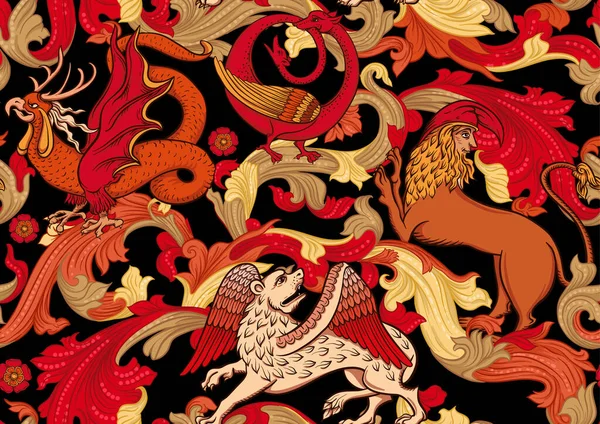 Ortaçağ mitolojisi hayvanları, illuminati el yazmaları.,