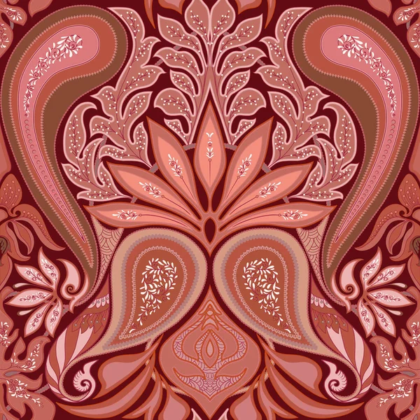 Paisley Tradizionale Damasco Classico Lusso Vecchio Stile Ornamento Floreale Modello — Vettoriale Stock