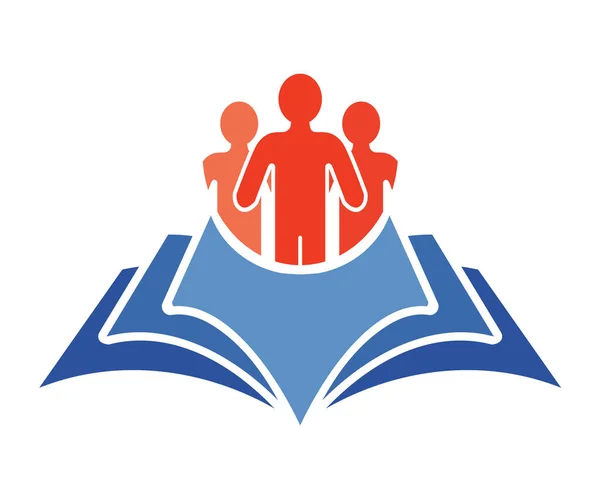 Boek Mensen Logo Team Vector — Stockfoto