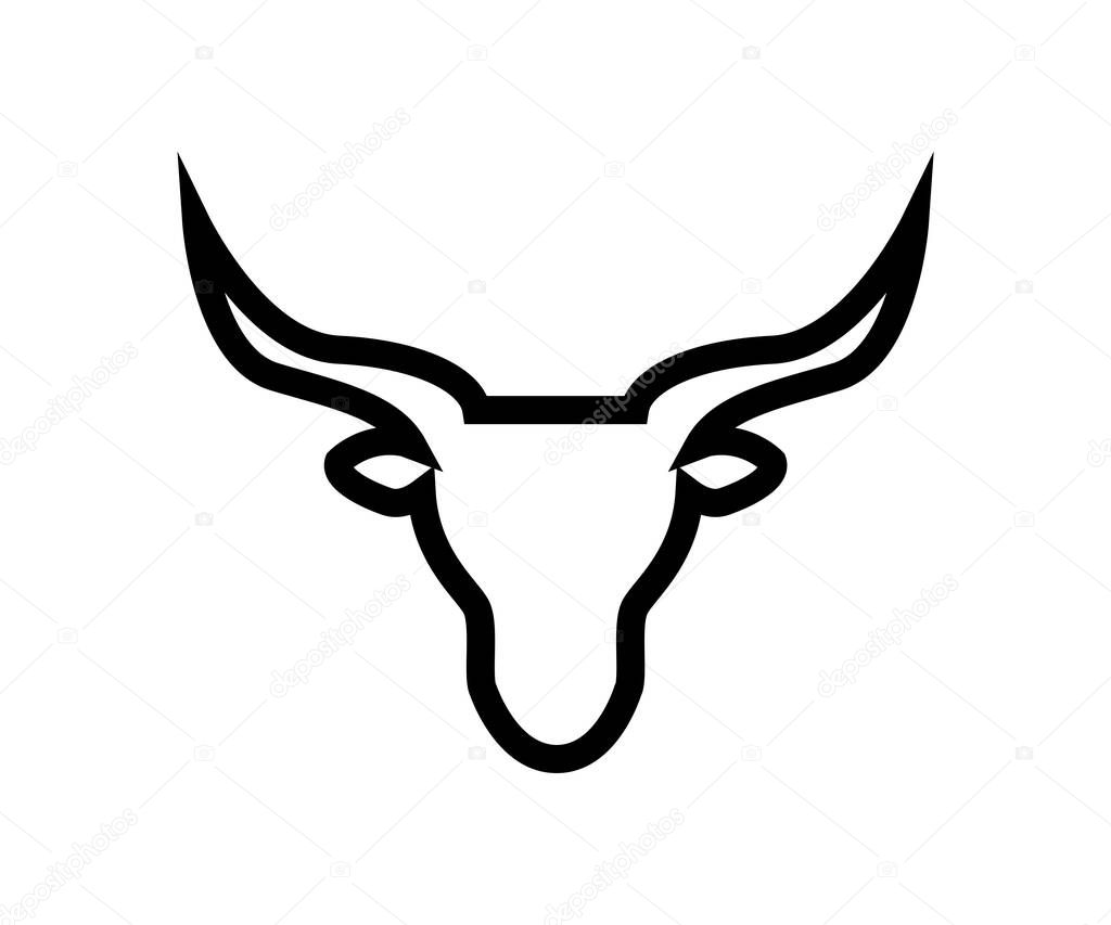 Bull head outline logo