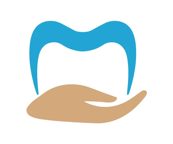 Tandläkare Logotyp Hand Tandvård — Stockfoto