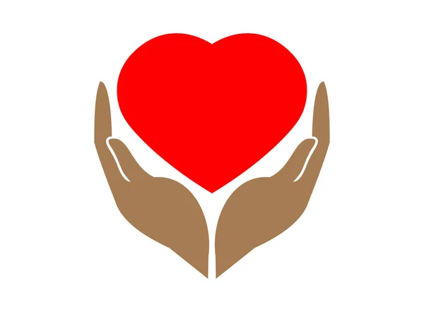 Corazón Mano Logo Dando Amor Imagen — Foto de Stock