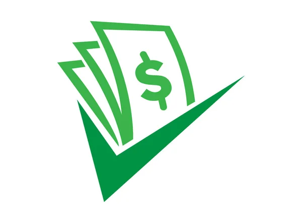 Грошовий Знак Логотип Схвалення Грошовий Долар Приймає Платіжне Зображення — стокове фото