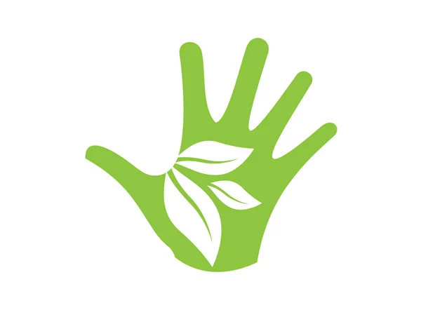 Feuille Main Logo Plante Image — Photo