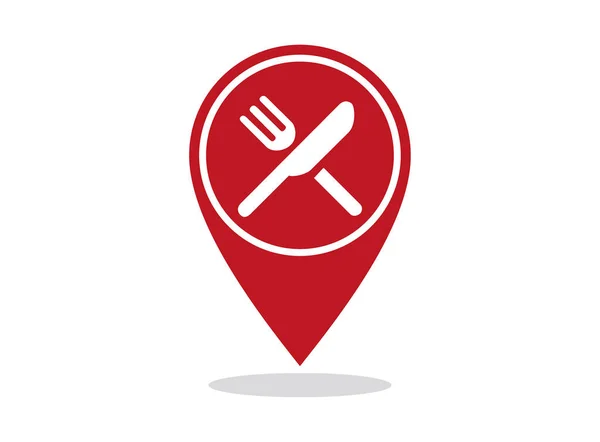 Pin Restaurace Logo Potraviny Ikona Design Image — Stock fotografie