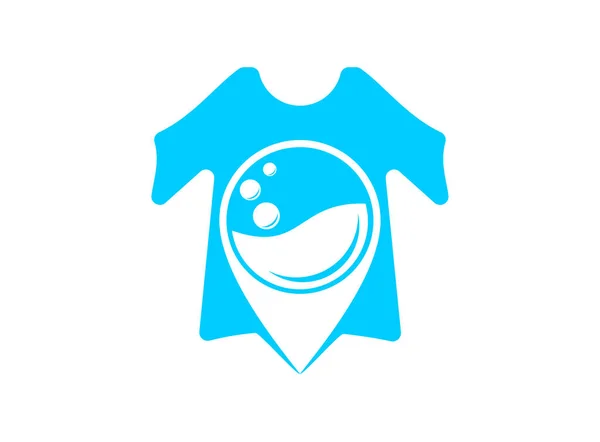 Pin Blanchisserie Shirt Logo Icône Conception Image — Photo