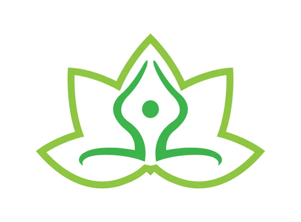 Позиція Медитації Йоги Сидить Логотипі Природи Йоги Ліцензійні Стокові Фото