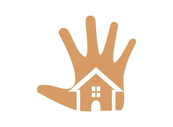 Home Hand Logo Bild Stockfoto