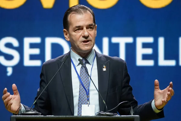 Bukarest Rumänien Juli 2021 Ordförande För Pnl Ludovic Orban Talar — Stockfoto