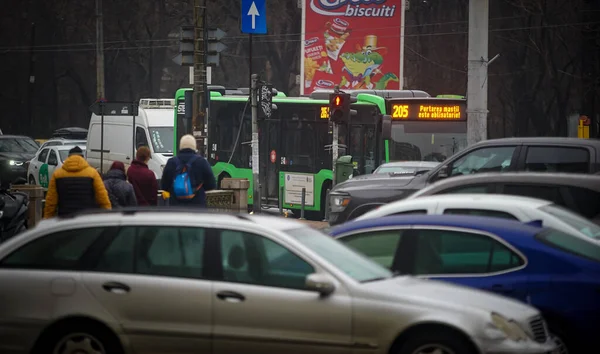 Бухарест Румыния Декабря 2021 Автобус Общественного Транспорта Mercedes Citaro Hybrid — стоковое фото