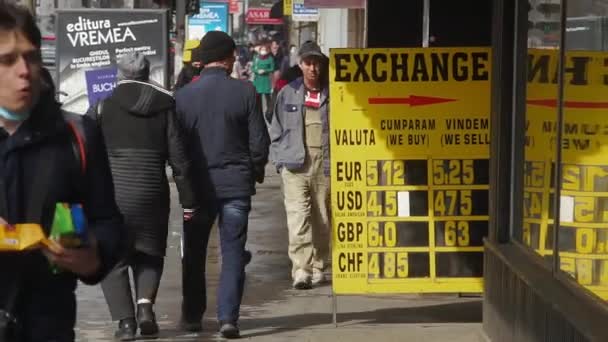Bukareszt Rumunia Marca 2022 Kurs Wymiany Leu Euro Który Osiąga — Wideo stockowe