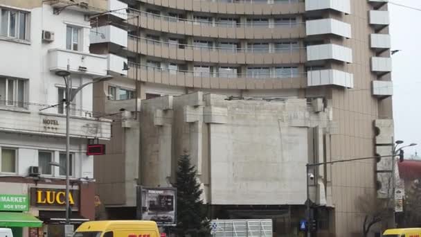 Bukarest Románia 2022 Március Former Intercontinental Bucharest Hotel Csillagos Újonnan — Stock videók