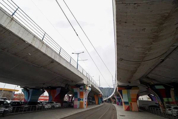 Бухарест Румыния Марта 2022 Года Мост Басараб Самый Длинный Самый — стоковое фото