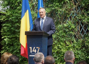 Stefanesti, Romanya - 24 Mayıs 2022: Ulusal Liberal Parti 'nin kuruluşunun 147. yıldönümü. Bu resim sadece editörler içindir..