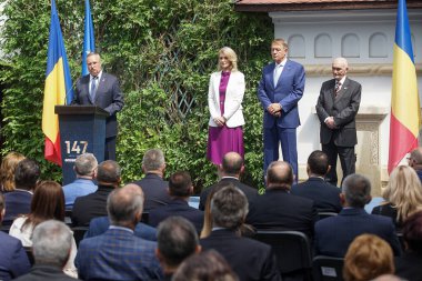 Stefanesti, Romanya - 24 Mayıs 2022: Ulusal Liberal Parti 'nin kuruluşunun 147. yıldönümü. Bu resim sadece editörler içindir..