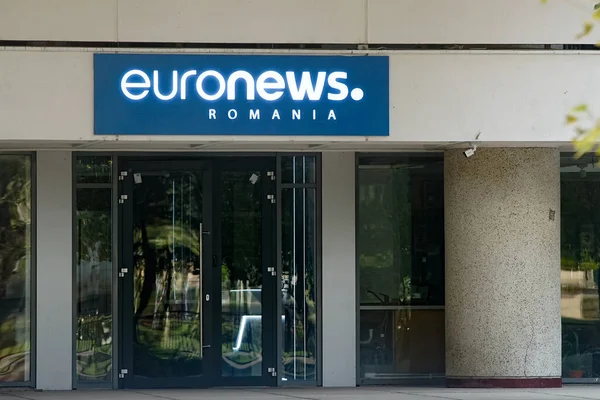 Bucharest, Romania - August 22, 2022: Headquarters of the Euronews television network in Bucharest. This image is for editorial use only.