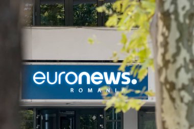 Bucharest, Romania - August 22, 2022: Headquarters of the Euronews television network in Bucharest. This image is for editorial use only.