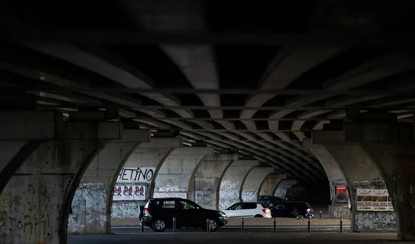 Bukarest Rumänien Oktober 2022 Autos Stau Unter Der Überführung Der — Stockfoto