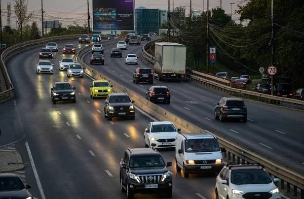 Bucharest Romania October 2022 Cars Traffic Rush Hour National Road — Stock Photo, Image